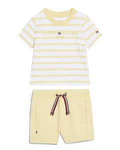 Tommy Hilfiger Baby Yellow And White Striped &#039;Essential&#039; Short Set