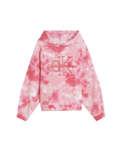 Calvin Klein Pink Tie Dye Hooded Sweatshirt
