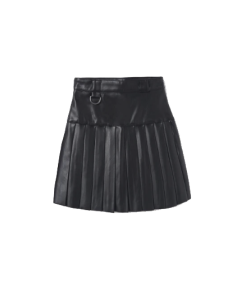 Mayoral Girls Black Faux Fur Pleated Skirt