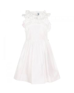 Simonetta Girl's White Ruffle Dress 