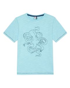 3Pommes Boy's Turquoise Octopus T-Shirt