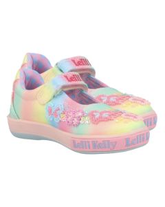 Lelli Kelly Girls Tie Dye Multicoloured "Myla" Dolly Shoes With Butterfly Beading