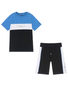 Tommy Hilfiger Boys Navy Blue Cotton Shorts Set SS24
