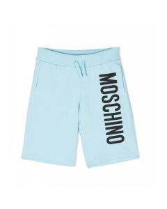 Moschino Boys Tropical Blue Cotton SS23 Logo Shorts