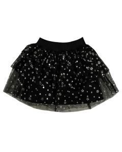 Everything Must Change Black With Silver Stars Tulle Skirt