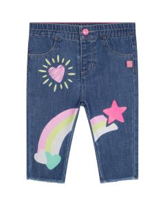 Billieblush Baby Girls Blue Rainbow Print Denim Jeans