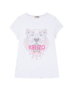 KENZO KIDS Girls White Tiger T-Shirt