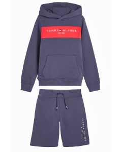 Tommy Hilfiger Boys Navy And Red Colour Block Shorts Set