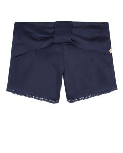 Lili Gaufrette Girls Blue Cotton Bow Shorts