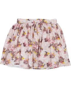 Carrément Beau Girls Pink Cotton Floral Skirt