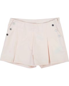 Carrément Beau Girls Pink Cotton Pleated Shorts