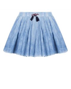 3Pommes Blue Cotton Lined Skirt