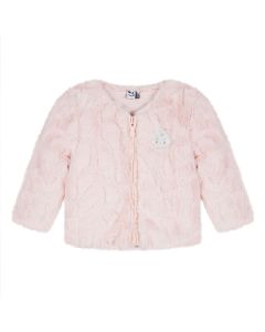3Pommes Baby Girls Pink Faux Fur Jacket
