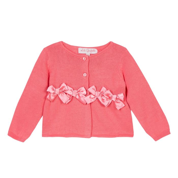 Lili Gaufrette Girl's Sorbet Cardigan with Bows