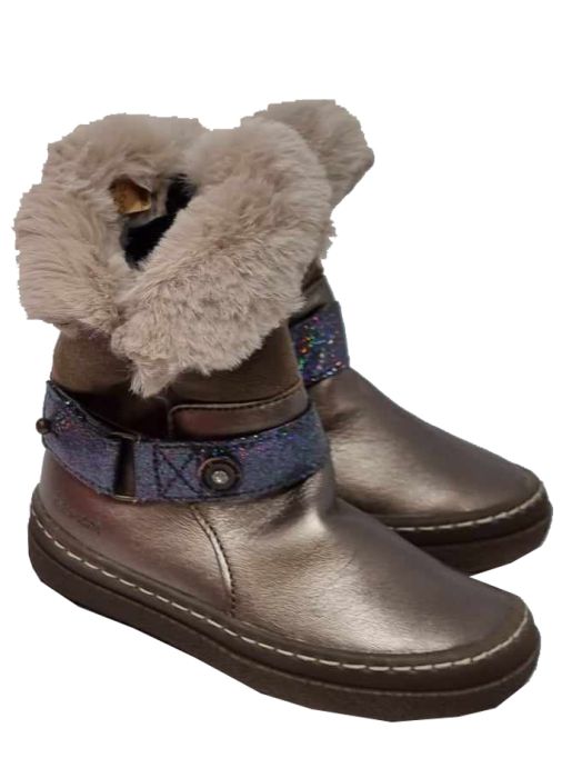 Girls "Calandre" Taupefur lined boots with glitter strap