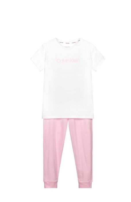 Calvin Klein White & Pink Cotton Pyjamas