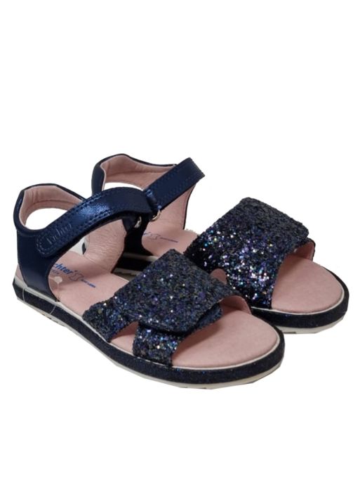 Girls Atlantic Blue sandals with sparkling front strap