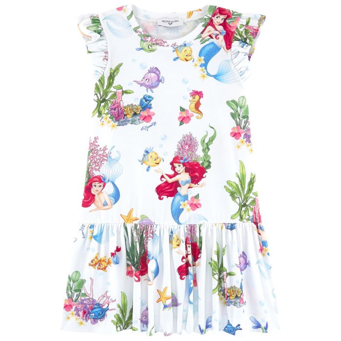Monnalisa Little Mermaid Cotton Dress
