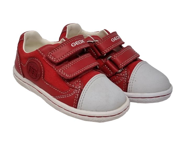 Boys red "flick" canvas shell toe trainers
