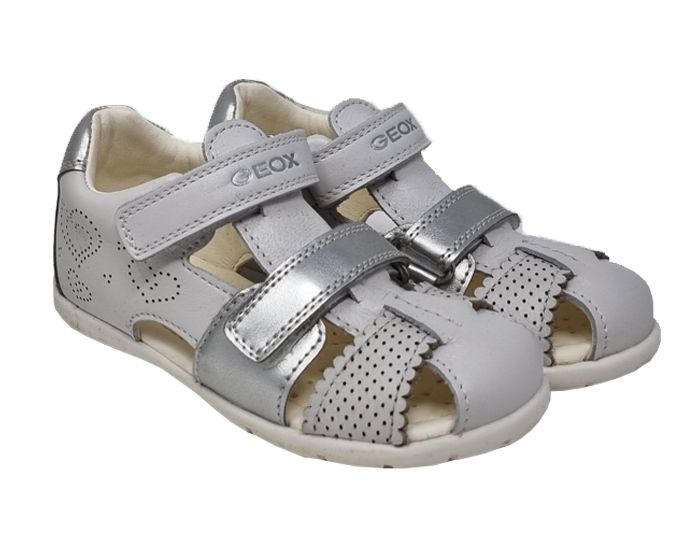 Girls White and silver "Kaytan" Sandals
