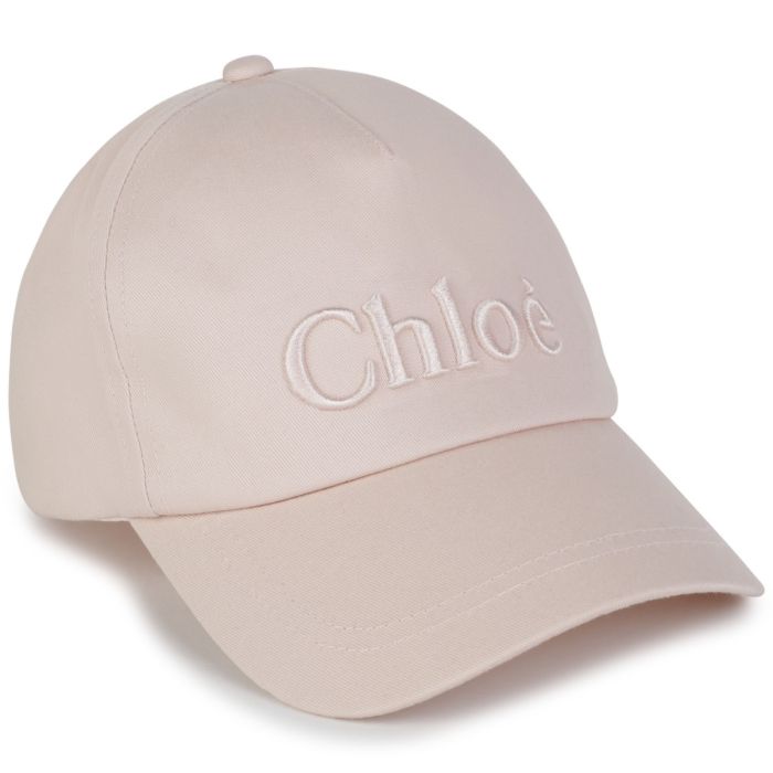 Chloé Girls Pink Cotton Logo Cap