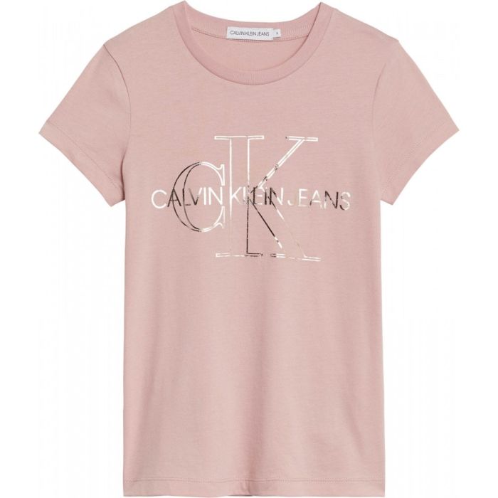 Calvin Klein Gold Logo Rose Pink Slim Fit T-Shirt