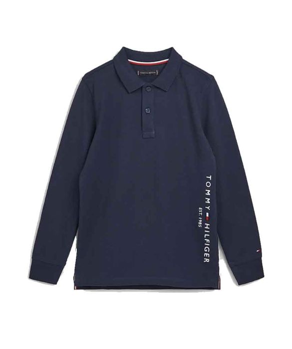 Tommy Hilfiger Boys Navy Long Sleeve Polo Shirt