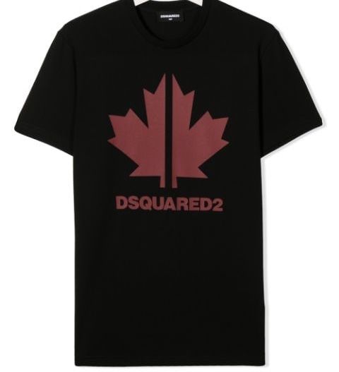 DSQUARED2 Leaf Logo Black T-Shirt