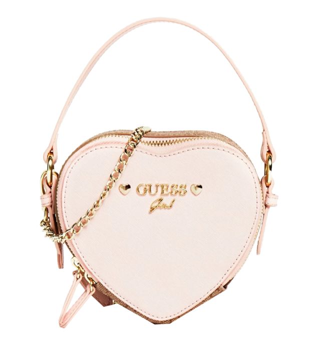 Guess Girls Pink And Gold Love Heart Bag