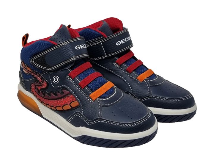 Boys Navy Light up trainers with Dragon tail detail