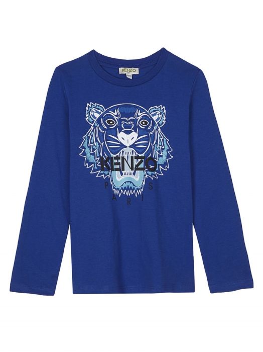 Kenzo Boy's Iconic Blue Long Sleeved T-Shirt