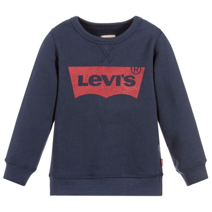 Levi's Boys Navy Blue Red Logo Sweatshirt
