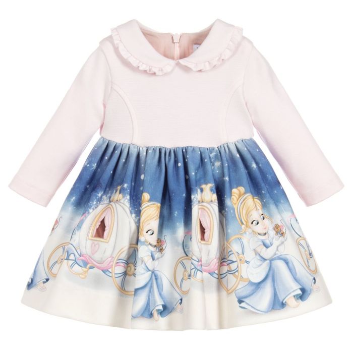 MONNALISA Bebé Pink & Blue Disney Cinderella Dress