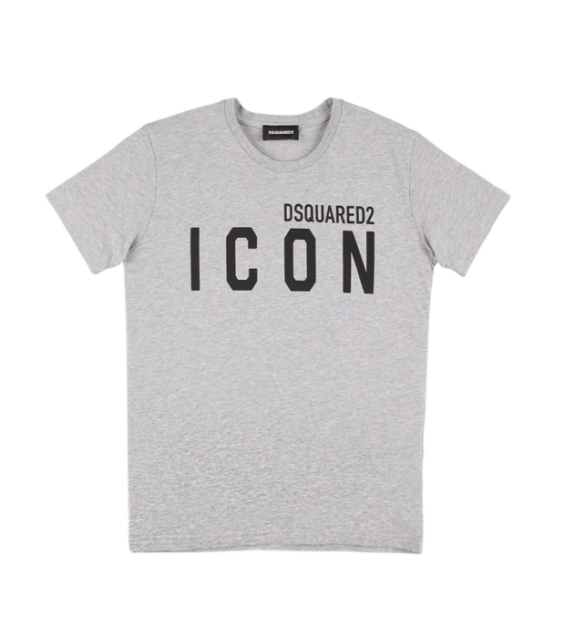 kommentator Meander Kænguru DSQUARED2 ICON Grey Short Sleeve T-Shirt