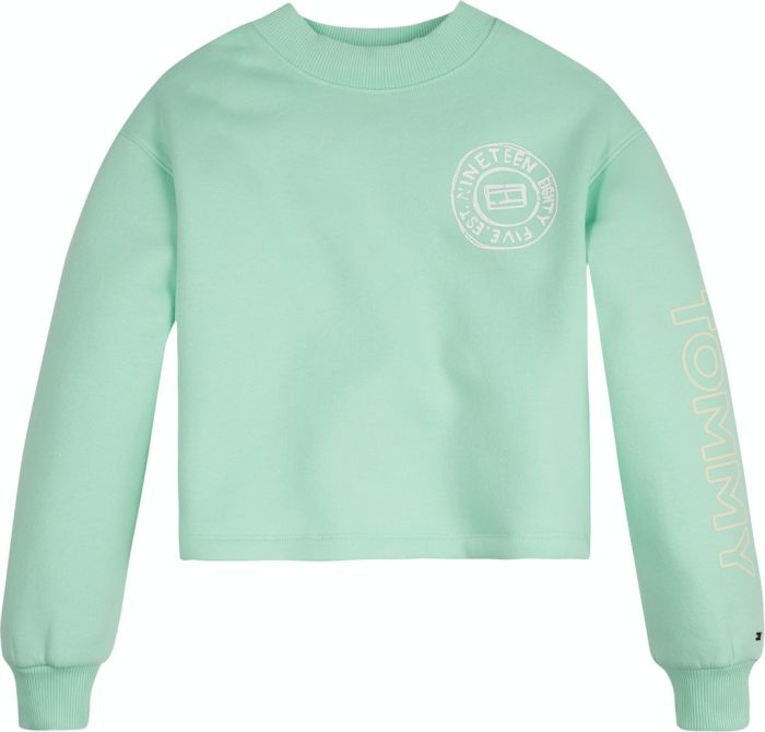 Tommy Hilfiger Girls 'Overprint' Pale Green Sweater