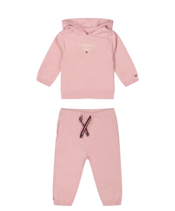 Tommy Hilfiger Baby Pale Pink Hooded Sweater And Joggers
