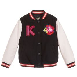 Kenzo Kids Girls Navy Blue Bomber Jacket
